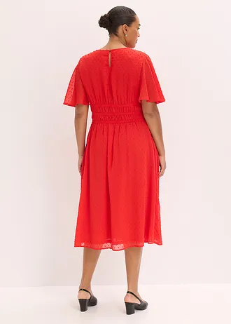 Midi jurk, Kleur: aardbeirood