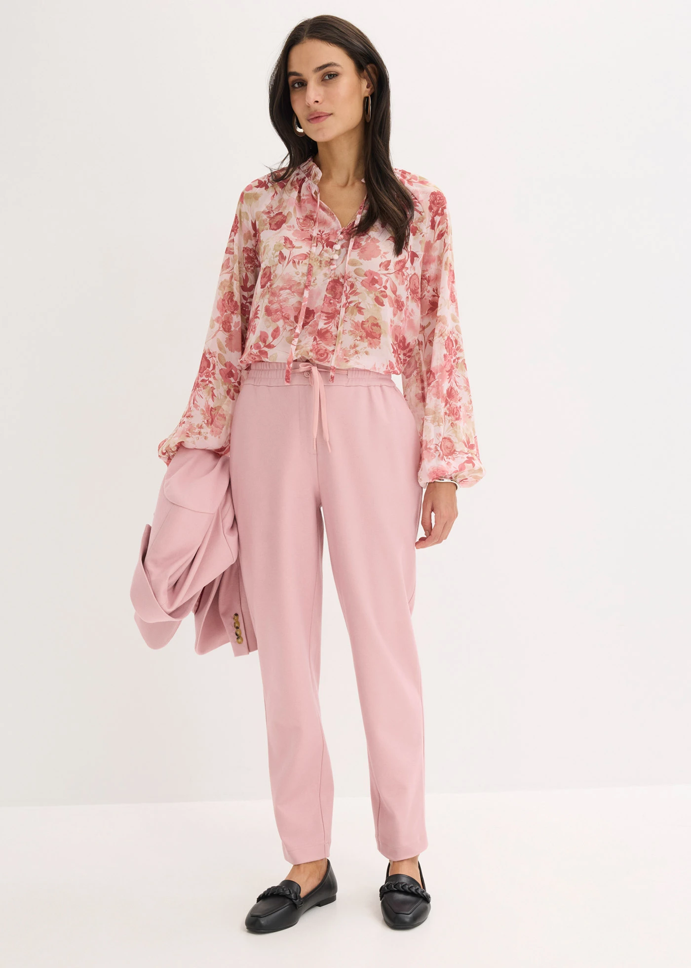 Pantaloni eleganți cu stretch • violet-orhidee fumuriu melanj • magazin bonprix