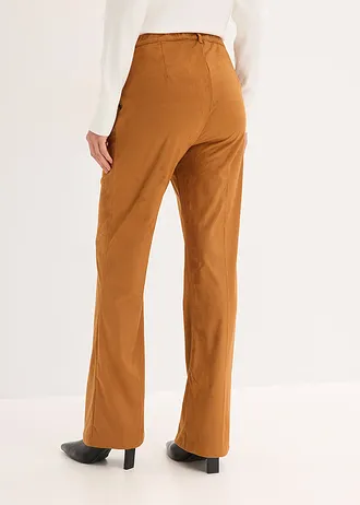 Flared broek van imitatiesuède • cognacgoud • bonprix online shop