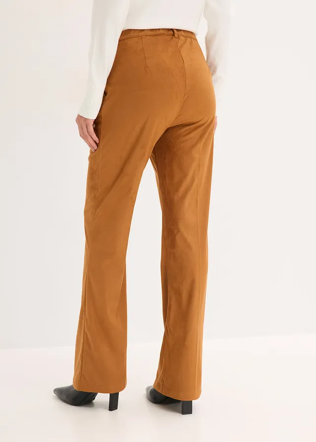 Pantalon flare en suédine • cognac doré • product-page.page-title-suffix