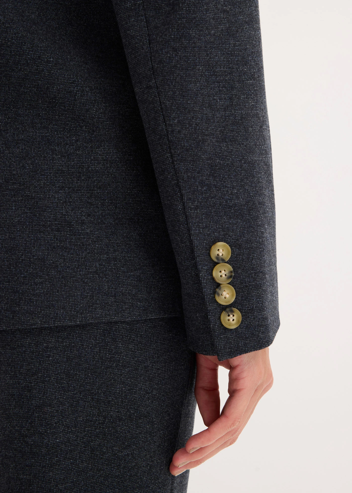 Sacou din material stretch, cu un singur rând de nasturi • bleumarin melanj • magazin bonprix