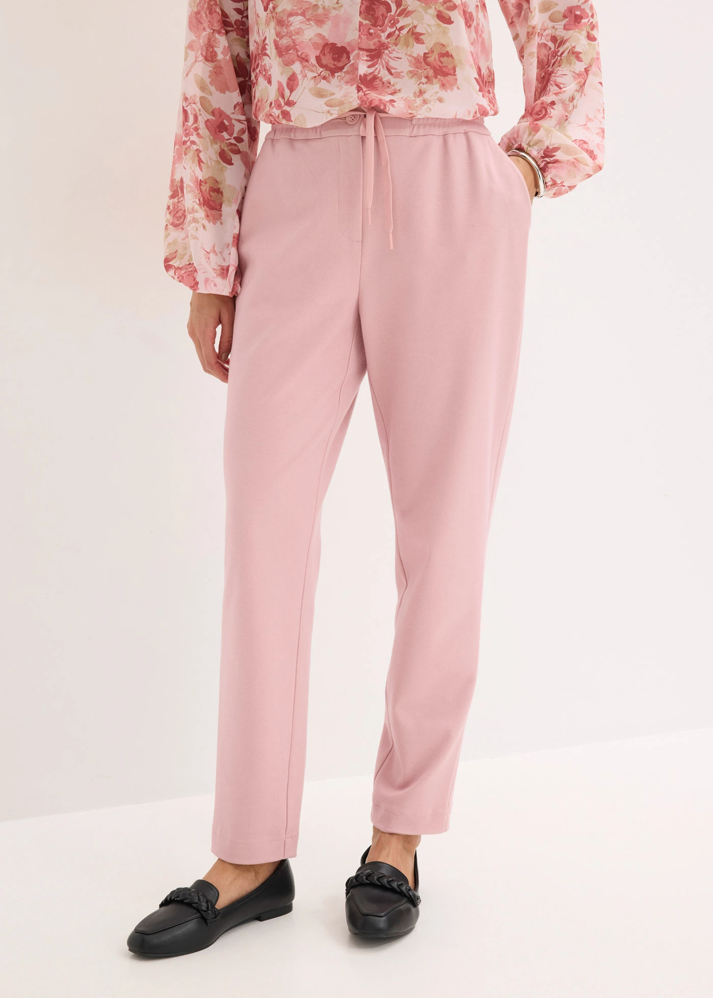 Elegantní strečové kalhoty • kouřová orchidej melír • bonprix obchod