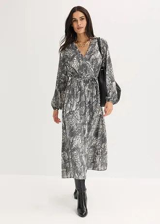 Maxi jurk • zwart-parelwit slangenprint • bonprix online shop