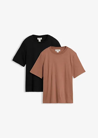 Heavy jersey shirt van biologisch katoen (set van 2)