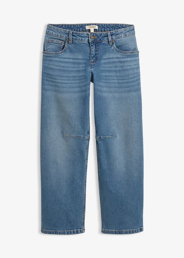 Jeansy o kroju barrel, mid waist - Bonprix