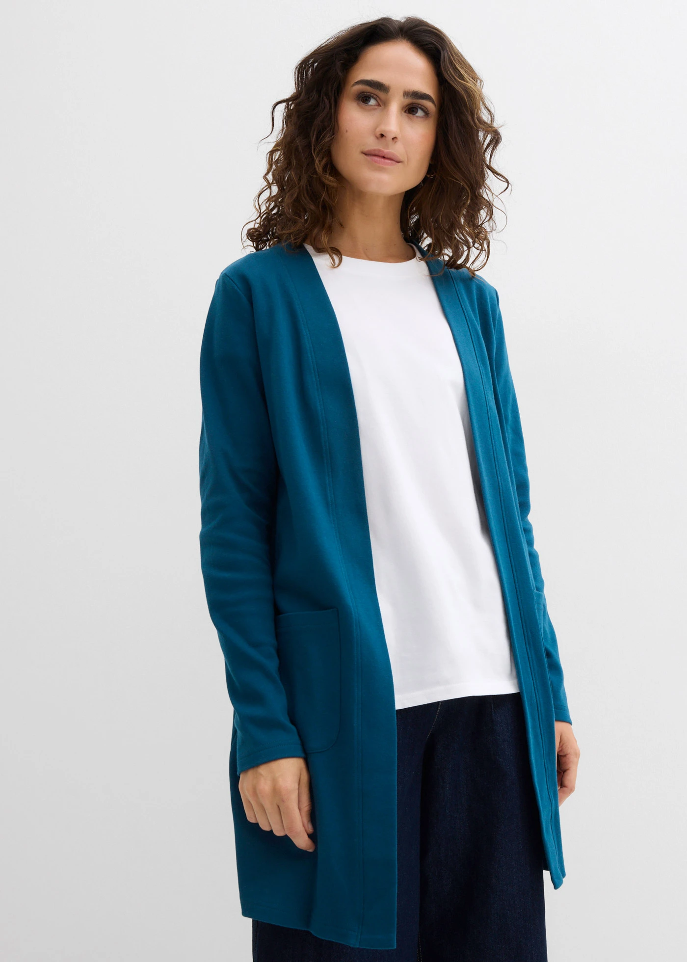 Gilet matière T-shirt • pétrole • Boutique bonprix