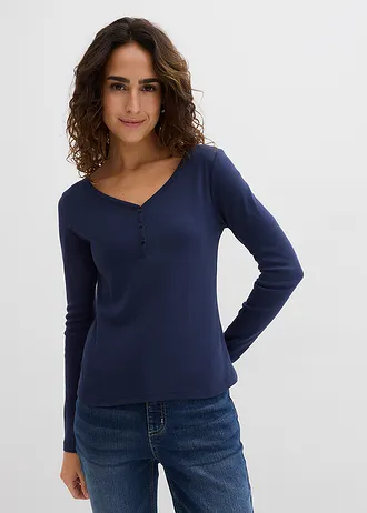 Longsleeve van puur biologisch katoen, Kleur: donkerblauw