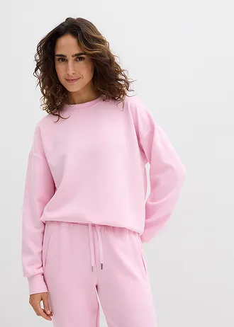 Bluză casual din material scuba moale, culoare: roz cristal