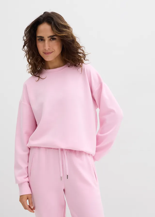Sweater van zacht scuba, Kleur: kristalroze