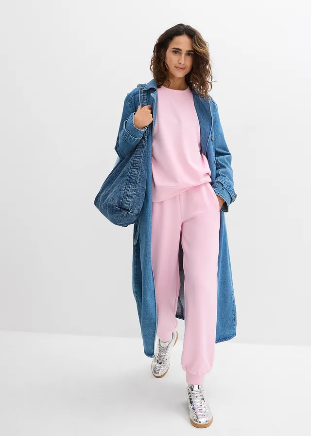 Sweater van zacht scuba, Kleur: kristalroze