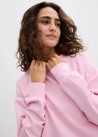 Bluză casual din material scuba moale • roz cristal • magazin bonprix