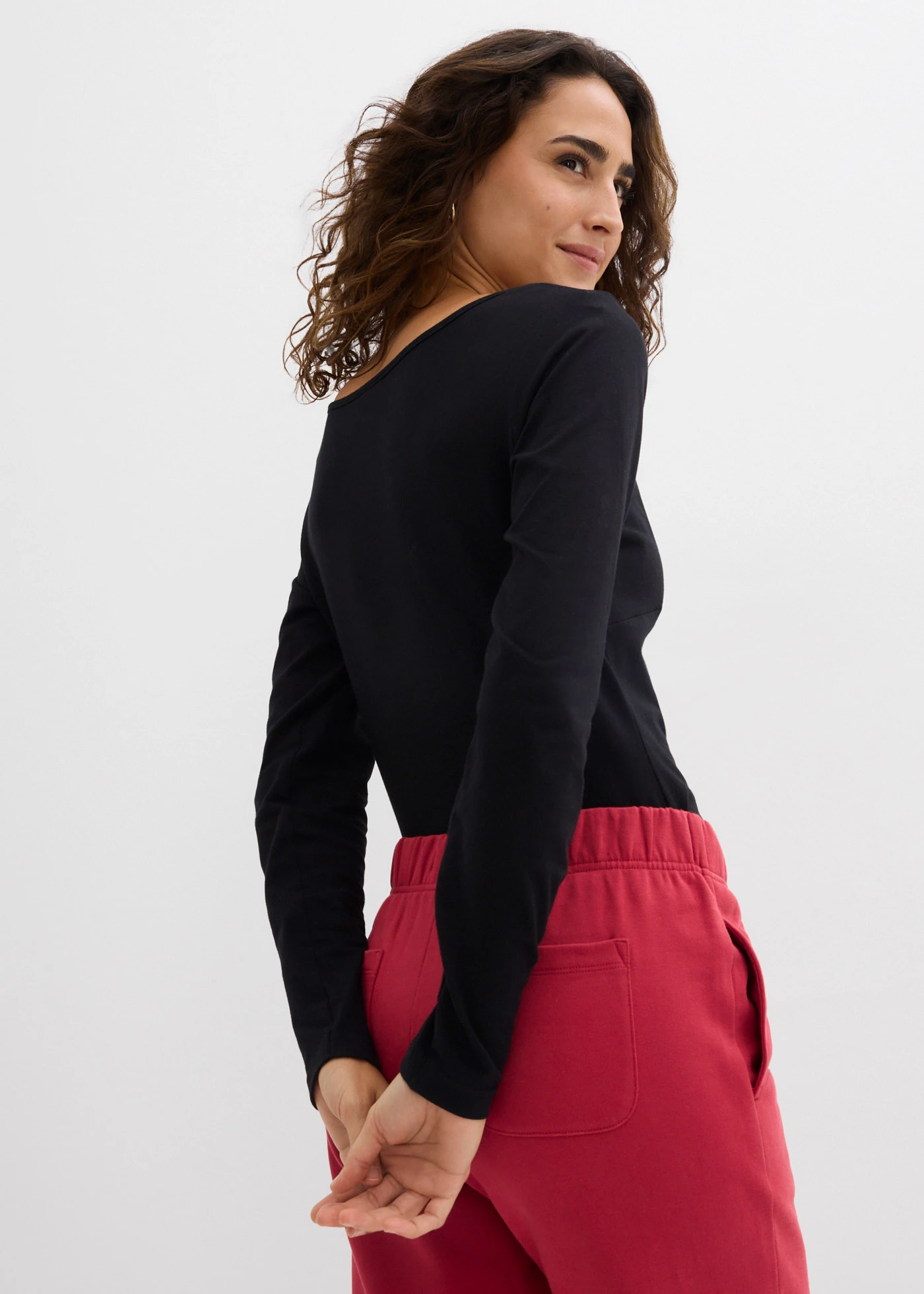 Hosszú ujjú body (2 db-os csomag) • fekete/fehér • bonprix áruház