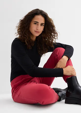 Body z długim rękawem (2 szt.) • czarny+biały • sklep bonprix