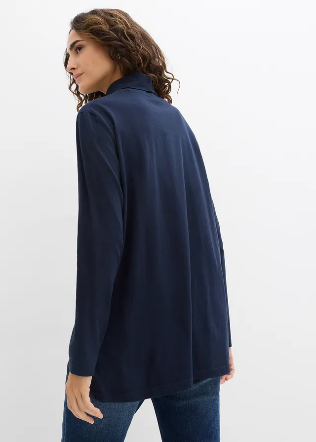 Shirt met col van biologisch katoen • donkerblauw • product-page.page-title-suffix