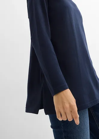 Bluză cu guler rulat din bumbac organic 100% • bleumarin • magazin bonprix