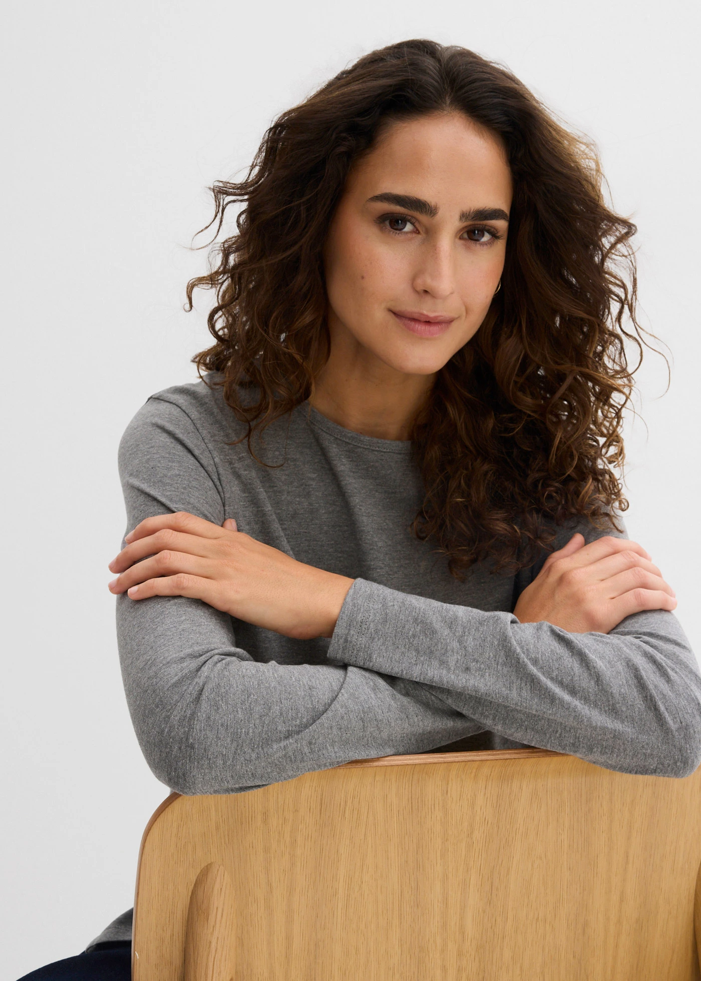 Longshirt van biologisch katoen • grijs gemêleerd • bonprix online shop