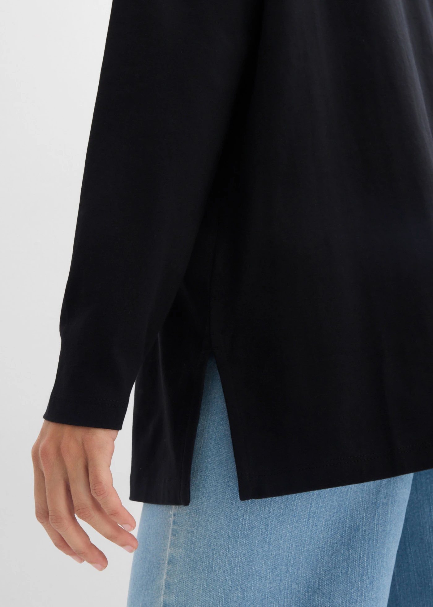 Hosszú póló tiszta bio-pamutból • fekete • bonprix áruház