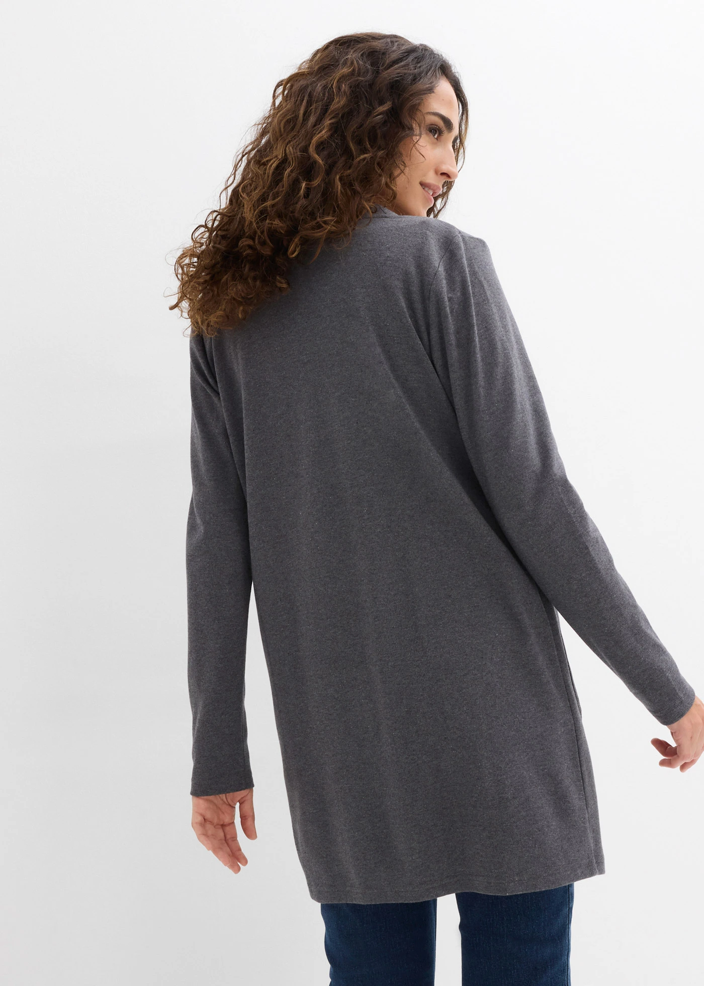 Gilet matière T-shirt • gris chiné • Boutique bonprix