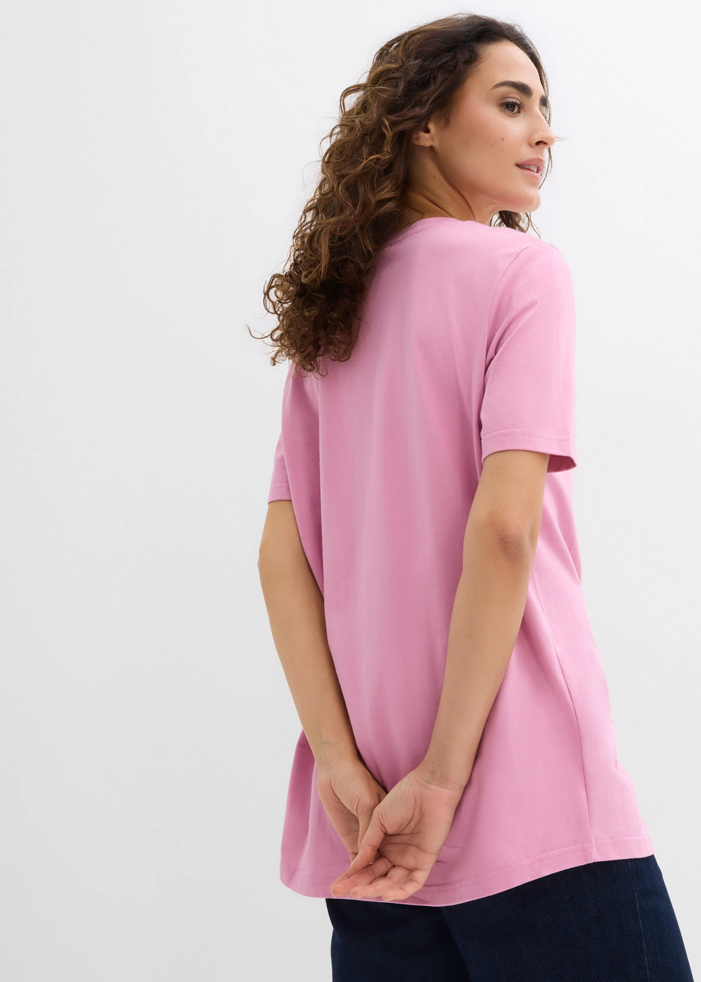 Bluză lungă din bumbac organic 100% (set/ 2 buc) • bleumarin-mov-maroniu • magazin bonprix