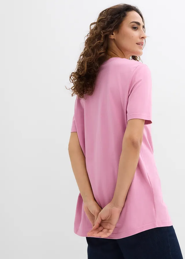 Bluză lungă din bumbac organic 100% (set/ 2 buc) • bleumarin-mov-maroniu • magazin bonprix