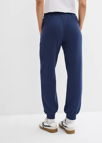 Pantaloni de jogging din material scuba moale, culoare: bleumarin