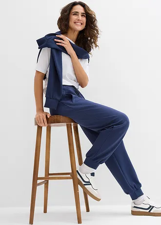 Pantaloni de jogging din material scuba moale • bleumarin • magazin bonprix