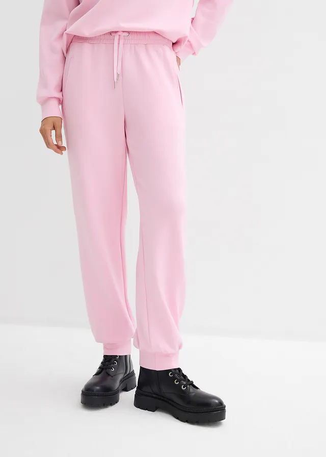 Pantalon de jogging doux en matière néoprène, Couleur: rose cristal