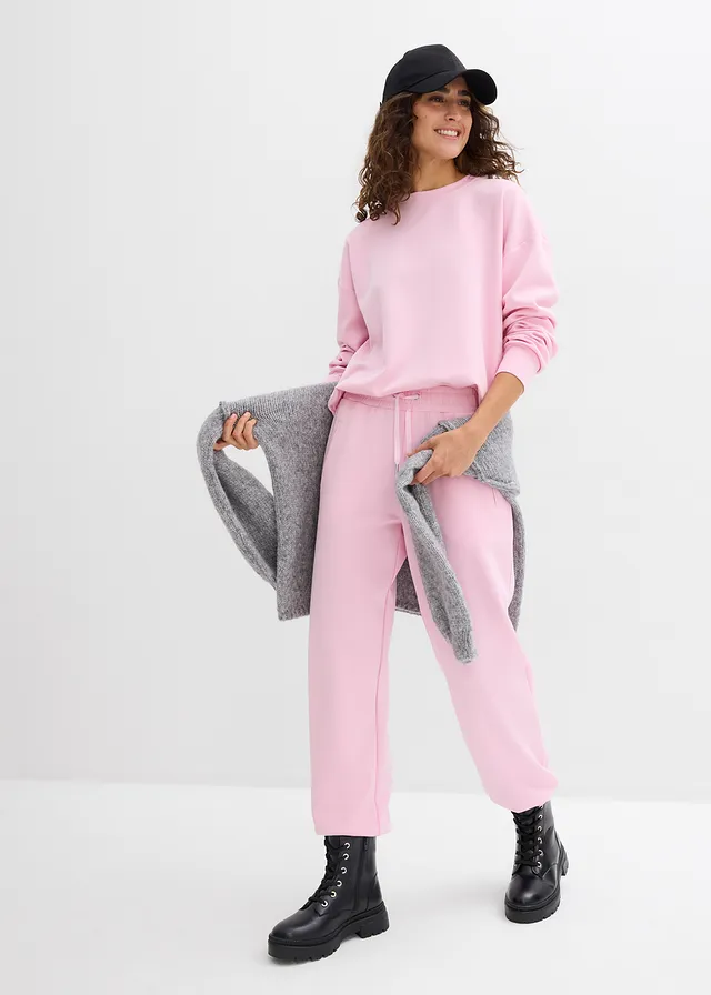 Pantalon de jogging doux en matière néoprène, Couleur: rose cristal