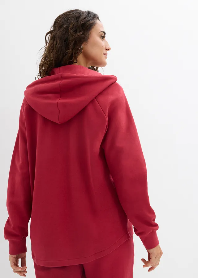 Sweat zippé 100% coton • rouge cerise • product-page.page-title-suffix