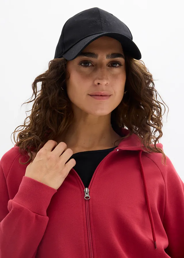 Sweat zippé 100% coton • rouge cerise • product-page.page-title-suffix