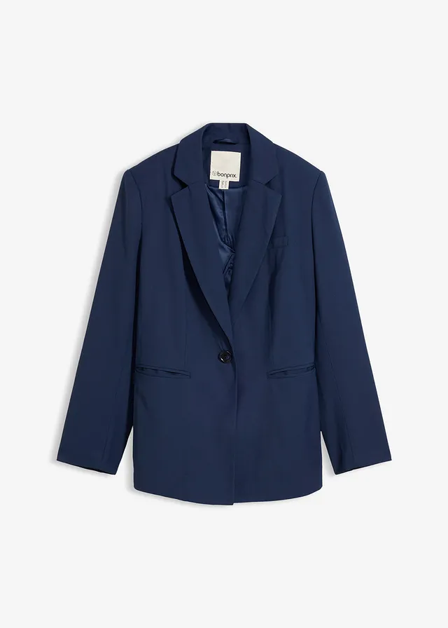 Blazer met verlengde split aan de achterkant • donkerblauw • bonprix online shop