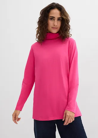 Shirt met col van biologisch katoen, Kleur: pinklady