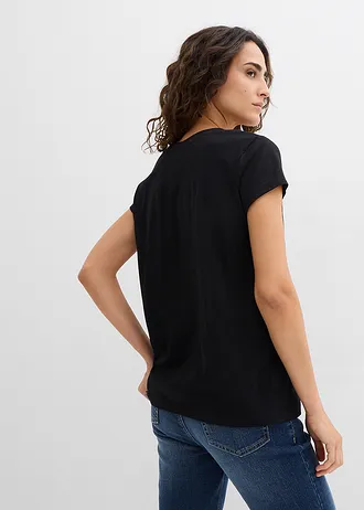 T-shirt van puur biologisch katoen ( set van 2), Kleur: zwart/wit