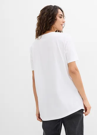 Bluză lungă din bumbac organic 100% (set/ 2 buc) • negru/alb • magazin bonprix