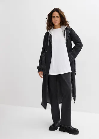 Bluză lungă din bumbac organic 100% (set/ 2 buc) • negru/alb • magazin bonprix