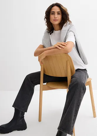 Longshirt van biologisch katoen (set van 2) • zwart/wit • bonprix online shop