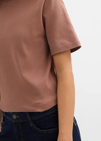 Lot de 2 T-shirts épais en jersey 100% coton • marron-noir • Boutique bonprix