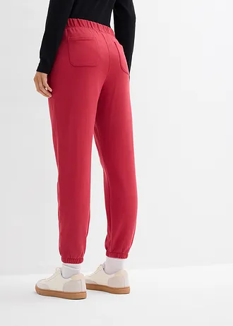 Sweatpants van puur biologisch katoen (set van 2), Kleur: zwart-kersenrood