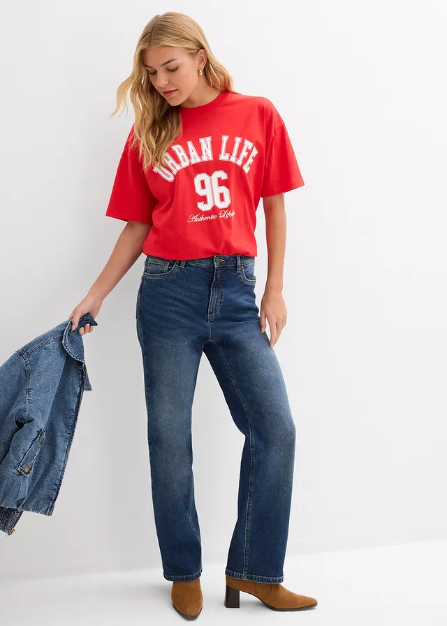 Tričko Oversize • jahodová potlačená • obchod bonprix