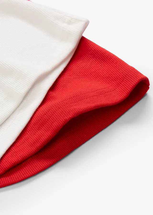 Geribd shirt (set van 2) • wolwit-aardbeirood • product-page.page-title-suffix