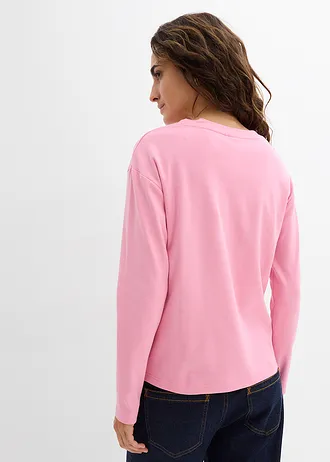 Longsleeve van puur, zwaar biologisch katoen, Kleur: rookorchidee