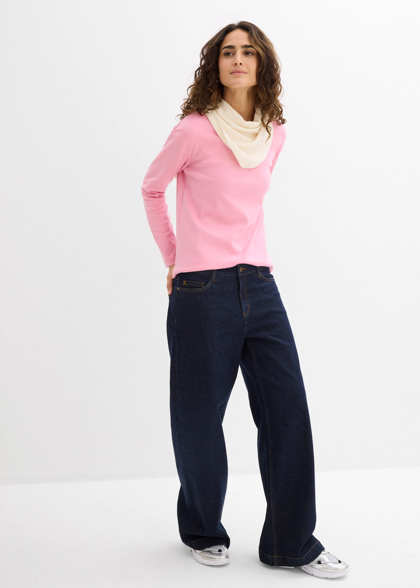 Bluză cu mâneci lungi din bumbac organic pur, gros • violet-orhidee fumuriu • magazin bonprix