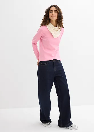 Longsleeve van puur, zwaar biologisch katoen, Kleur: rookorchidee