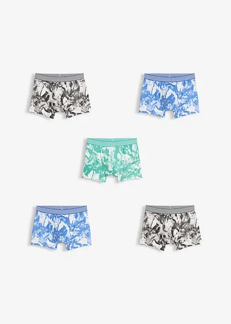 Strakke boxer met zacht katoen (set van 5), Kleur: rookgrijs+hemelblauw+turkoois