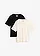 Zwaar jersey shirt van puur biologisch katoen (set van 2), Kleur: parelwit-zwart