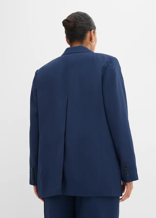 Blazer fendu au dos, Couleur: bleu foncé