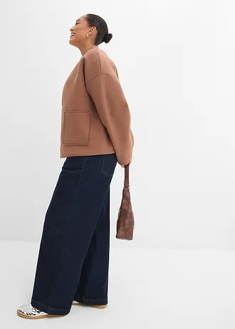 Dzseki kényelmes Scuba anyagból, szín: gesztenyebarna