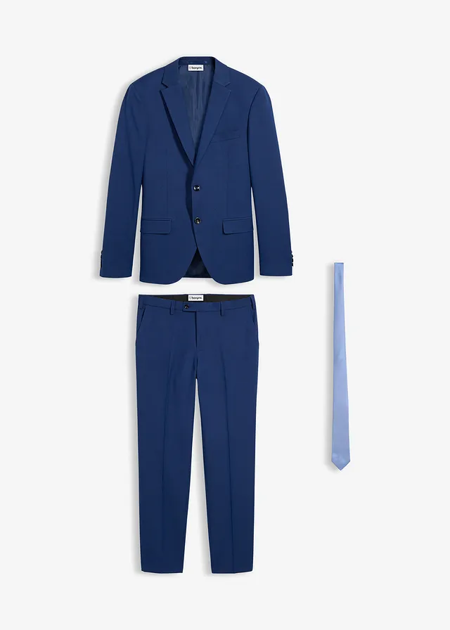 Pak met stropdas, slim fit (3-dlg. set)