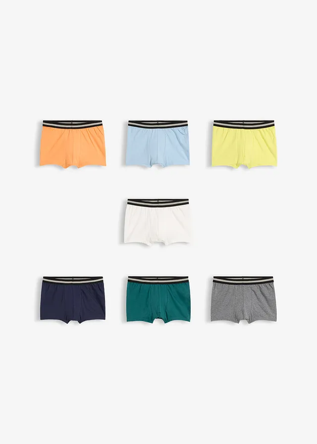 Boxershorts met zacht katoen (set van 7), Kleur: nectarine+petrol+grijs gemêleerd