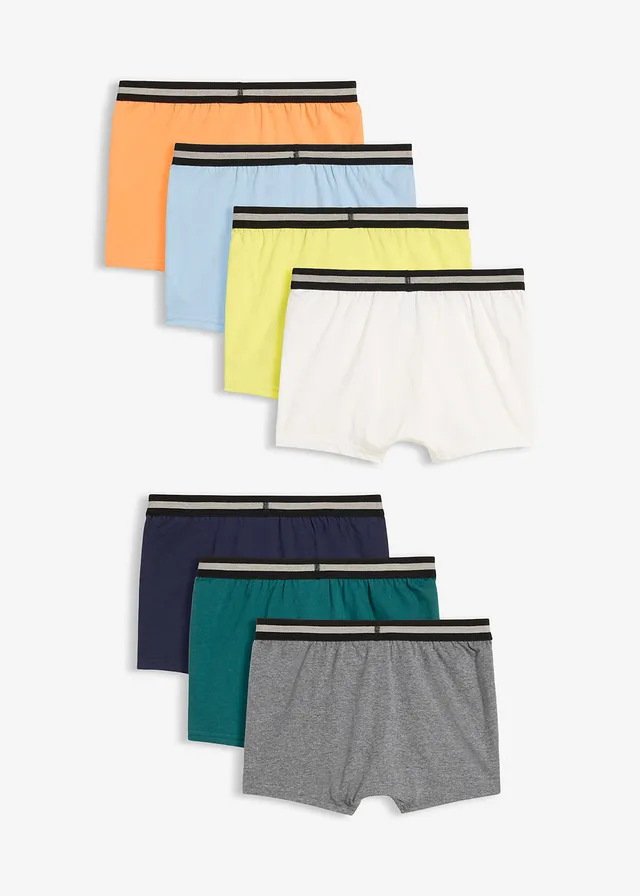 Boxershorts met zacht katoen (set van 7), Kleur: nectarine+petrol+grijs gemêleerd